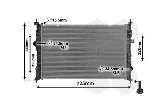 Radiator, engine cooling *** IR PLUS *** 09012710 International Radiators Plus
