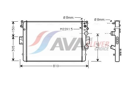 Radiator, engine cooling IVA2041 Ava Quality Cooling
