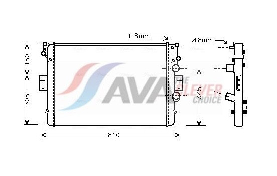 Radiator, engine cooling IVA2049 Ava Quality Cooling