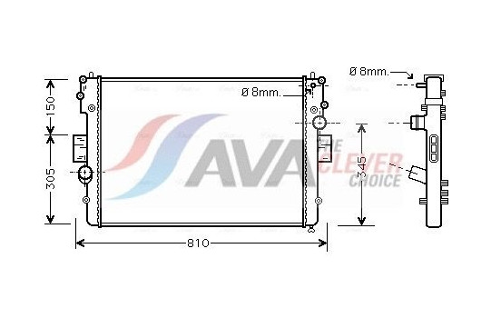 Radiator, engine cooling IVA2057 Ava Quality Cooling