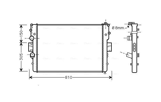 Radiator, engine cooling IVA2087 Ava Quality Cooling