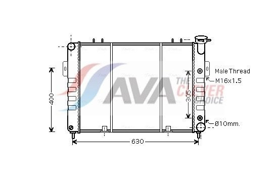 Radiator, engine cooling JE2037 Ava Quality Cooling