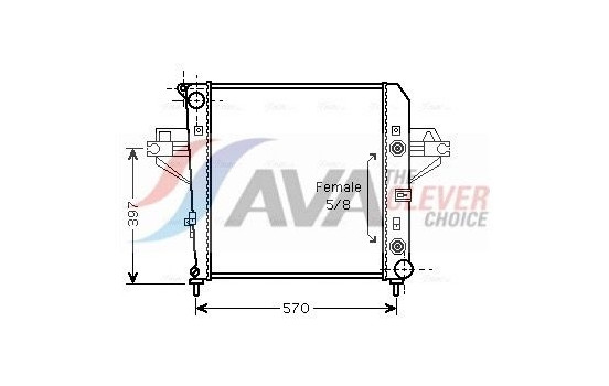 Radiator, engine cooling JE2043 Ava Quality Cooling