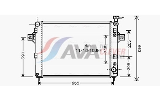 Radiator, engine cooling JE2044 Ava Quality Cooling