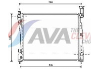 Radiator, engine cooling JE2055 Ava Quality Cooling