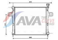 Radiator, engine cooling JE2058 Ava Quality Cooling