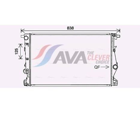 Radiator, engine cooling JE2075 Ava Quality Cooling