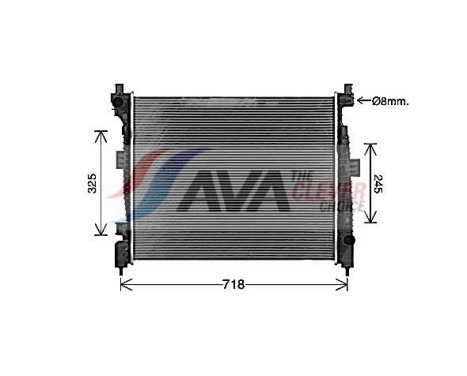 Radiator, engine cooling JE2088 Ava Quality Cooling, Image 2