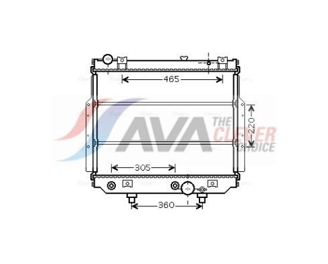 Radiator, engine cooling JEA2038 Ava Quality Cooling