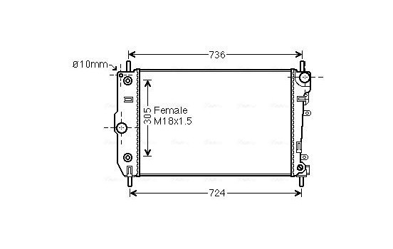 Radiator, engine cooling JR2047 Ava Quality Cooling