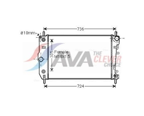 Radiator, engine cooling JR2047 Ava Quality Cooling