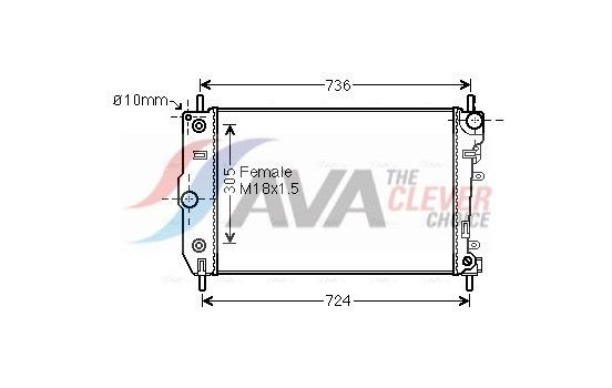 Radiator, engine cooling JR2047 Ava Quality Cooling