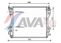 Radiator, engine cooling JR2049 Ava Quality Cooling