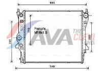 Radiator, engine cooling JR2053 Ava Quality Cooling