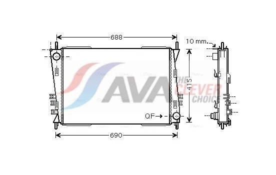 Radiator, engine cooling JRA2037 Ava Quality Cooling