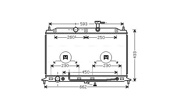 Radiator, engine cooling KA2078 Ava Quality Cooling