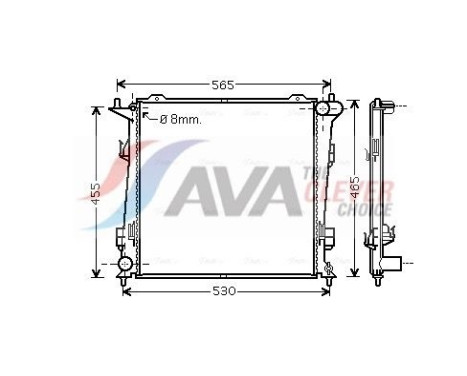 Radiator, engine cooling KA2098 Ava Quality Cooling
