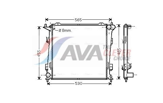 Radiator, engine cooling KA2098 Ava Quality Cooling