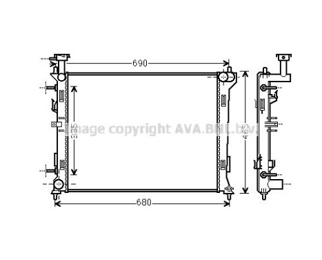 Radiator, engine cooling KA2160 Ava Quality Cooling