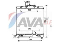 Radiator, engine cooling KA2163 Ava Quality Cooling