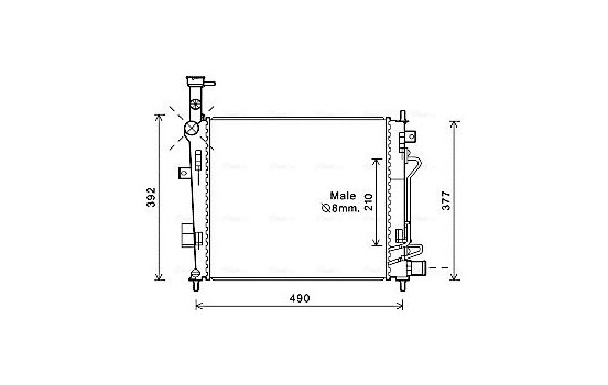 Radiator, engine cooling KA2190 Ava Quality Cooling