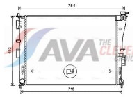 Radiator, engine cooling KA2269 Ava Quality Cooling