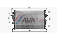 Radiator, engine cooling KA2331 Ava Quality Cooling