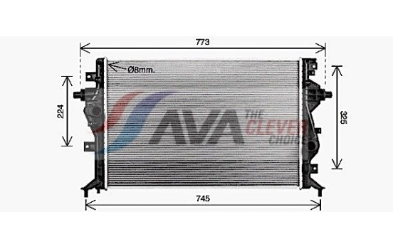 Radiator, engine cooling KA2331 Ava Quality Cooling