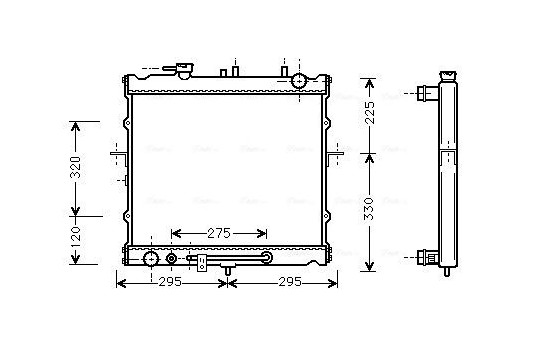 Radiator, engine cooling KAA2023 Ava Quality Cooling