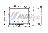 Radiator, engine cooling KAA2023 Ava Quality Cooling