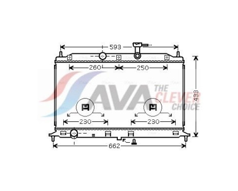Radiator, engine cooling KAA2077 Ava Quality Cooling