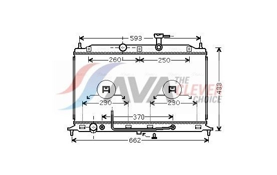 Radiator, engine cooling KAA2152 Ava Quality Cooling