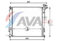 Radiator, engine cooling KAA2239 Ava Quality Cooling