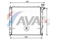 Radiator, engine cooling KAA2272 Ava Quality Cooling