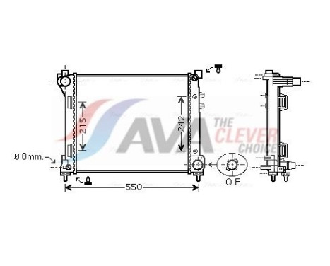Radiator, engine cooling LC2098 Ava Quality Cooling