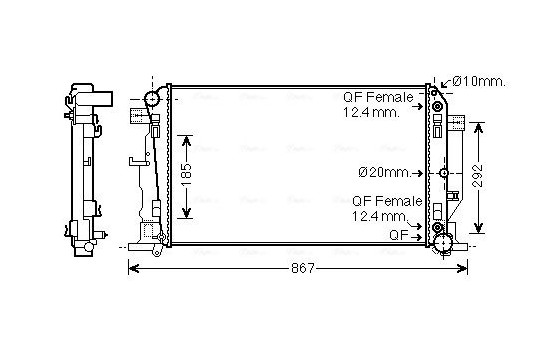 Radiator, engine cooling MS2445 Ava Quality Cooling