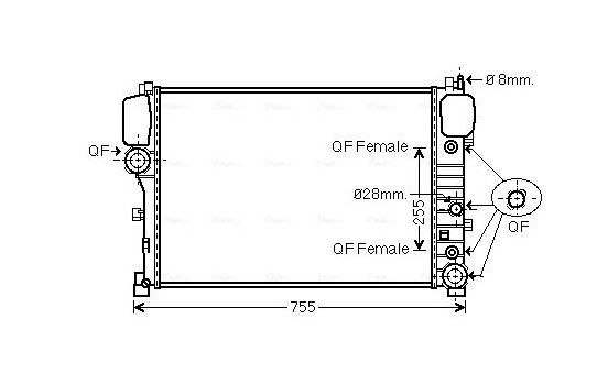 Radiator, engine cooling MS2447 Ava Quality Cooling