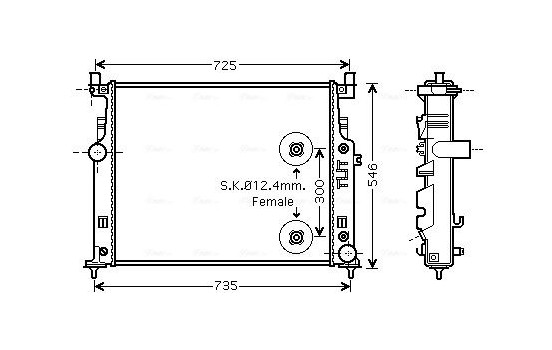 Radiator, engine cooling MS2458 Ava Quality Cooling