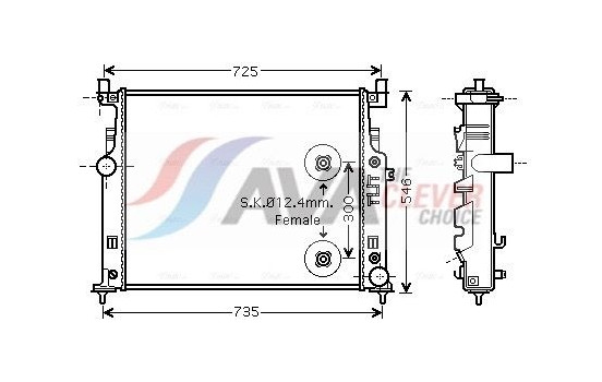Radiator, engine cooling MS2458 Ava Quality Cooling