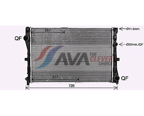 Radiator, engine cooling MS2728 Ava Quality Cooling, Image 2