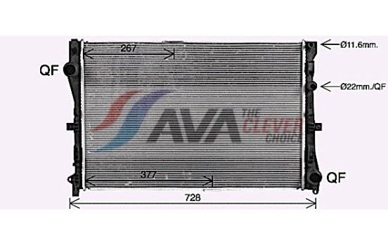 Radiator, engine cooling MS2728 Ava Quality Cooling, Image 2