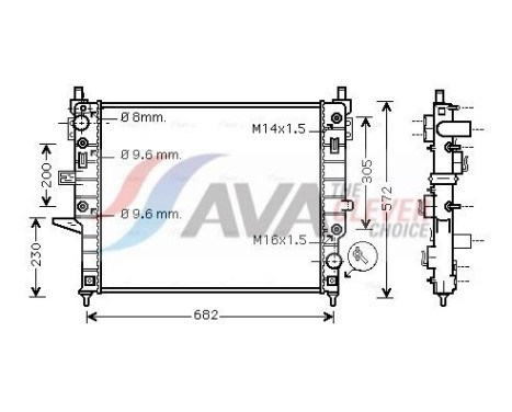 Radiator, engine cooling MSA2271 Ava Quality Cooling