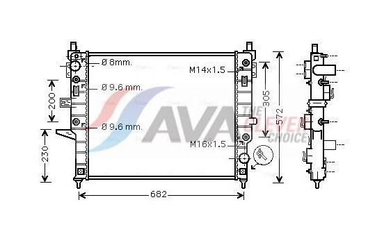 Radiator, engine cooling MSA2271 Ava Quality Cooling
