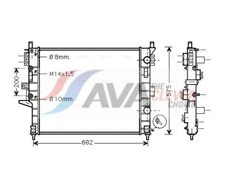 Radiator, engine cooling MSA2331 Ava Quality Cooling