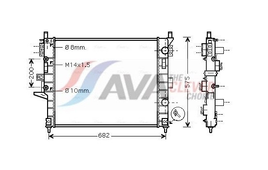 Radiator, engine cooling MSA2331 Ava Quality Cooling