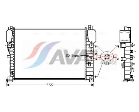 Radiator, engine cooling MSA2394 Ava Quality Cooling