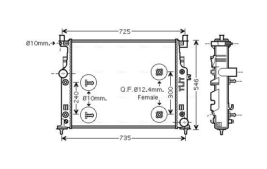 Radiator, engine cooling MSA2436 Ava Quality Cooling