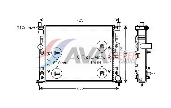 Radiator, engine cooling MSA2436 Ava Quality Cooling