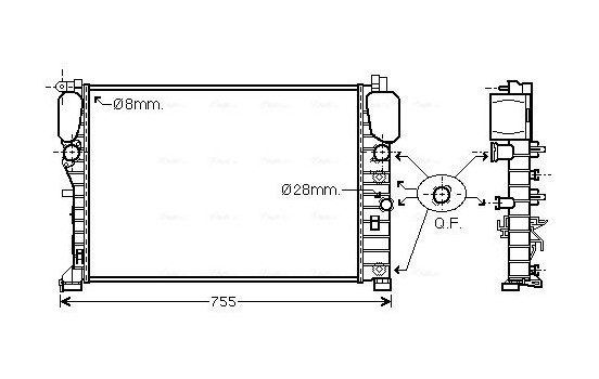 Radiator, engine cooling MSA2449 Ava Quality Cooling