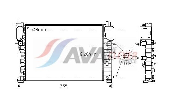 Radiator, engine cooling MSA2449 Ava Quality Cooling